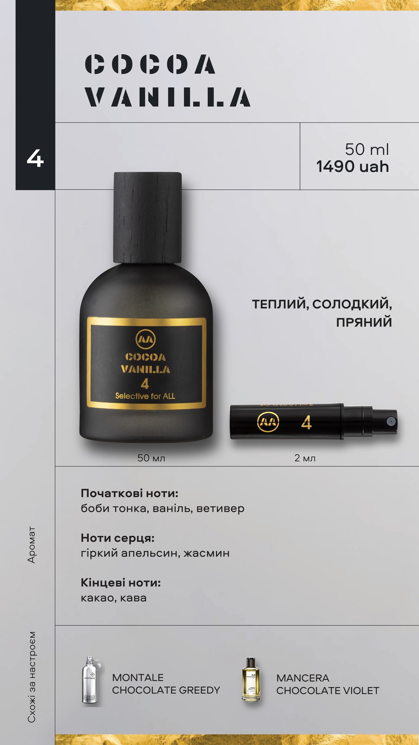 COCOA VANILLA — парфуми Amazing Aroma
